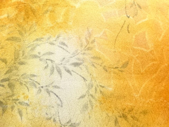  草葉模様小紋着物